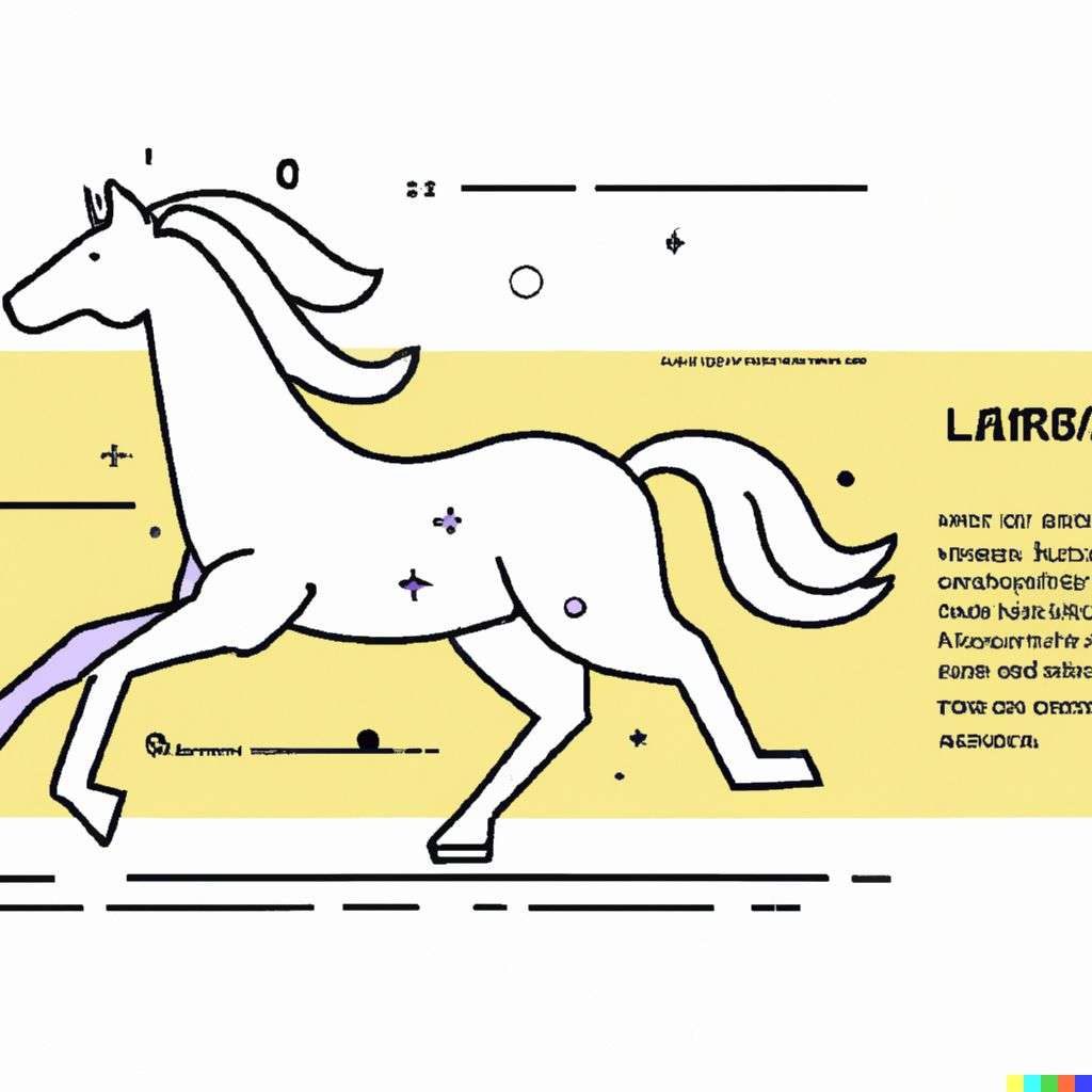 a horse, modern flat design style illustration with line elements